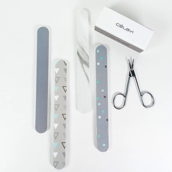 NEW Celavi Fabulous Manicure Set 6PC Nail Grooming Kit Nail Files Buffer Scissor - Picture 2 of 5